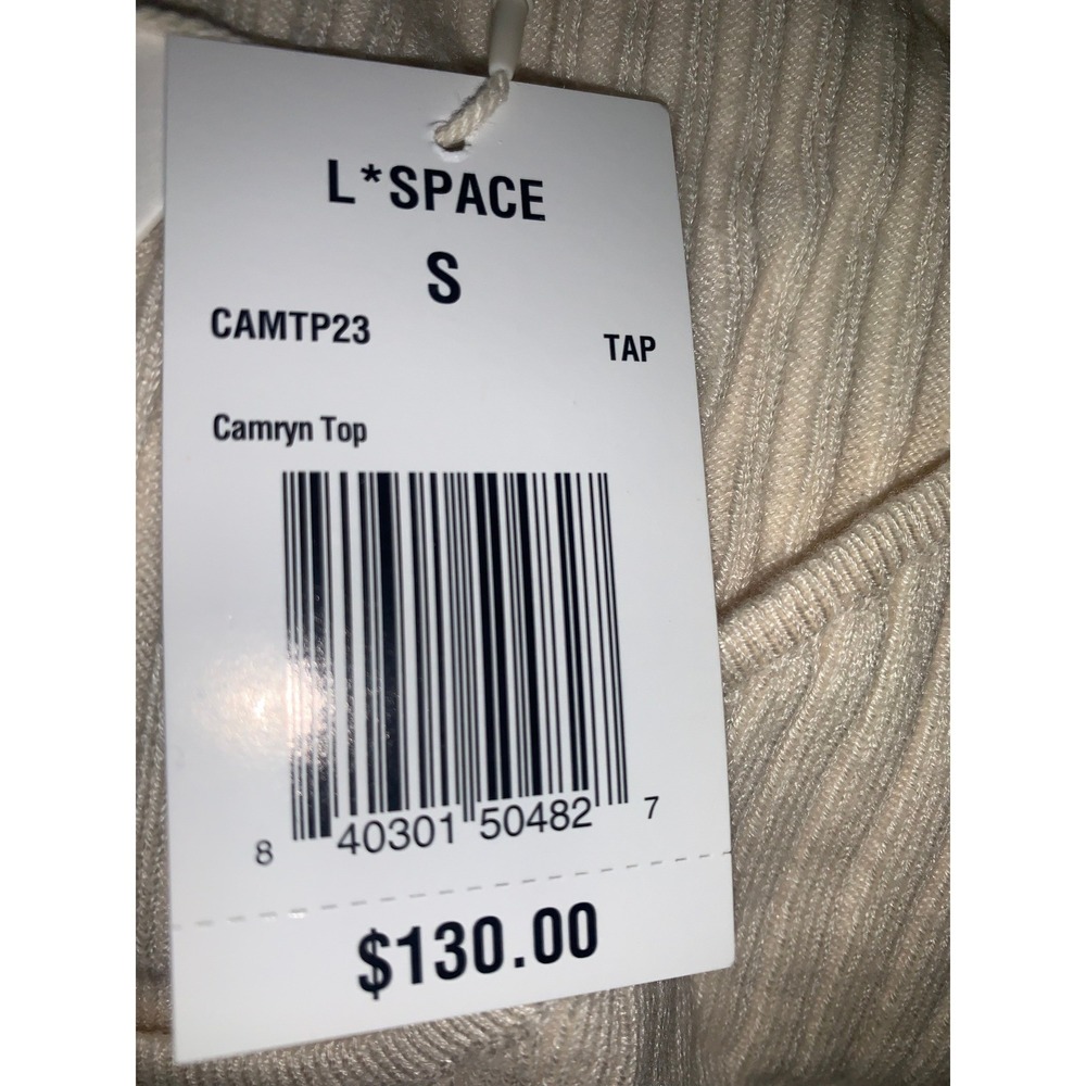 NEW L*Space Camryn Ribbed Fitted Long Sleeve Tapioca (Cream) Sweater Size Small - Picture 15 of 16
